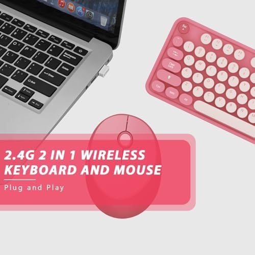 Colorful Wireless Keyboard and Mouse for PC Laptop