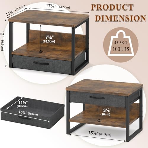 MARTY Desktop Printer Stand with Storage Drawer, Printer Riser for Desk