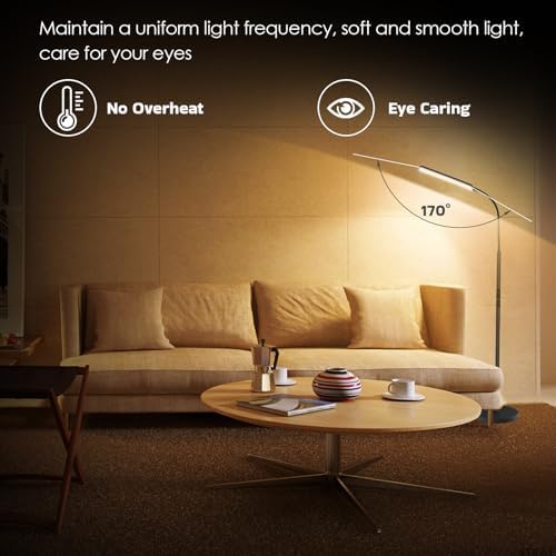 Dimunt LED Floor Lamp, Stepless Adjustable 3000K-6000K Colors, Black