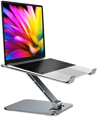 RIWUCT Aluminum Alloy Laptop Stand for Desk, Foldable Laptop Riser Holder