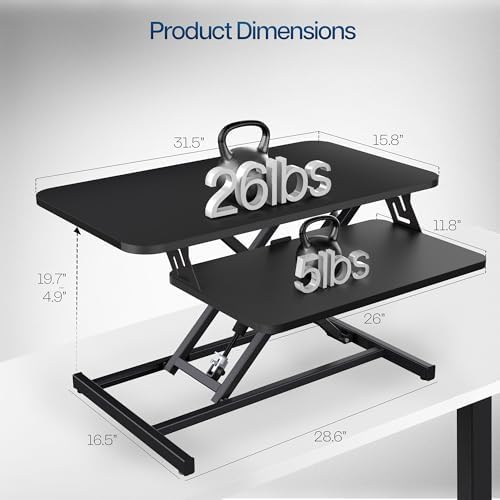 VIVO Black 32 inch Standing Desk Riser, DESK-V000S