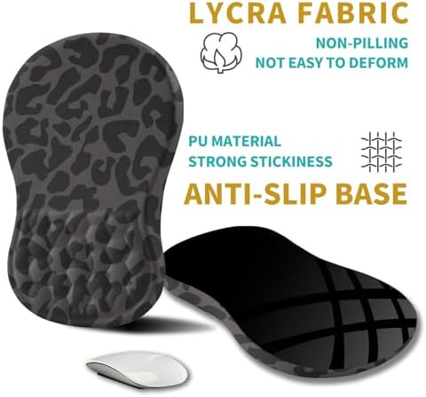 Hokafenle Ergonomic Mouse Pad Wrist Support, Wrist Rest Mousepad for Carpal Tunnel Pain Relief with Integrated Memory Foam Slope Massage Bulge (11.8x7.9 inch,Black Leopard