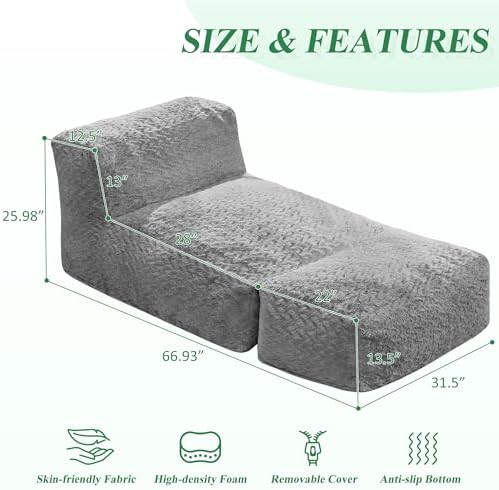 Hobestluk Large Bean Bag Chairs Sofa for Adults Giant BeanBag Couch Lounger