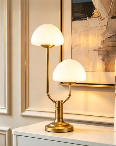 Lightdot Gold Mushroom Table Lamp for Bedroom Dimmable Cute Desk Lamp