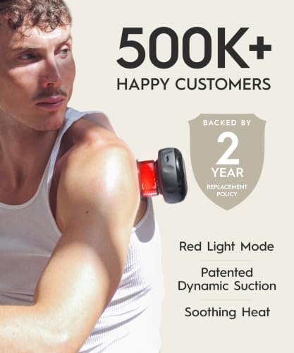 REVO The Original 4-in-1 Smart Cupping Therapy Massager, Red Light Therapy for Targeted Pain Relief, Knots, Aches, Muscle Soreness, Circulation & Tighter Skin, Portable Cupping Kit (Four Pack)