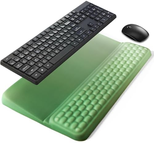 Wrist Rest with Keyboard Stand, Ergonomic Keyboard Riser Holder with Memory Foam Wrist Support Pad, Desk Cushion Easy Typing for Home Office Laptop Computer Gaming, Olive Green Gradient