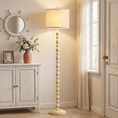Luvkczc Farmhouse Floor Lamps for Living Room, Standing Lamp with Bulb