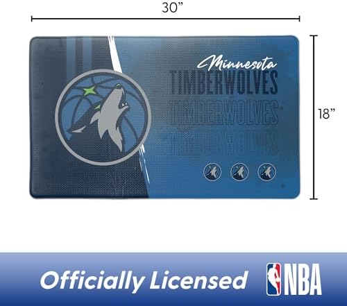 Northwest NBA Minnesota Timberwolves Embossed Anti-Fatigue Mat, Cushioned Kitchen Floor Rug, Non-Slip PVC Standing Comfort, 18 x 30 in
