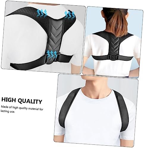 COLLBATH Adjustable Invisible Posture Corrector Belt Durable Pu Back Support for Adults Prevents Hunchback Spinal Pain Suitable for Indoor Outdoor Use