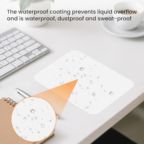 Small Mouse Pad 6 x 8 Inch, Horizontal and Vertical Flexible use. Great for Traveling, Wireless laptops, Keyboard Trays, Offices, etc. (White)