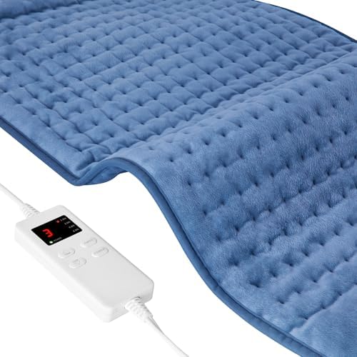 12" x 24" Electric Heating Pad for Back Pain & Cramps, Machine Washable Fast Heating, Auto Off, Heating Pad Christmas Mothers Day Gifts for Women