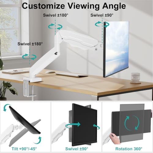 Single Monitor Mount, Fully Adjustable Monitor Arm Fits Max 32" Screen