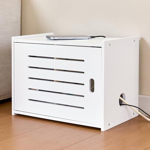 WiFi Router Storage Cabinet, WiFi Box Hider with Cable Management
