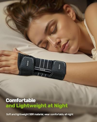 Rakiie 2 Pack Carpal Tunnel Wrist Brace Night Splint, Gray