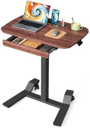 JOY worker Rolling Desk Adjustable Height, Mobile Standing Desk with Drawer