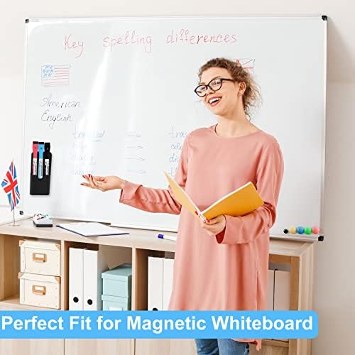 KITANIS Magnetic Pen Holder,2 Pack Magnetic Dry Erase Marker Holder with Generous Compartments,Strong Magnet Storage Marker Pen Pencil Organizer for Refrigerator,Whiteboard,Locker Accessories