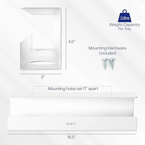 VIVO White 17 inch Under Desk Cable Management Tray, DESK-AC06-1CW