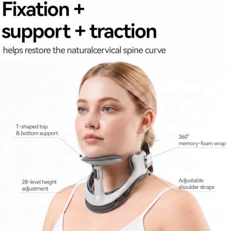 Neck Posture Corrector with Rear Neck Support（Gray, X-Large）