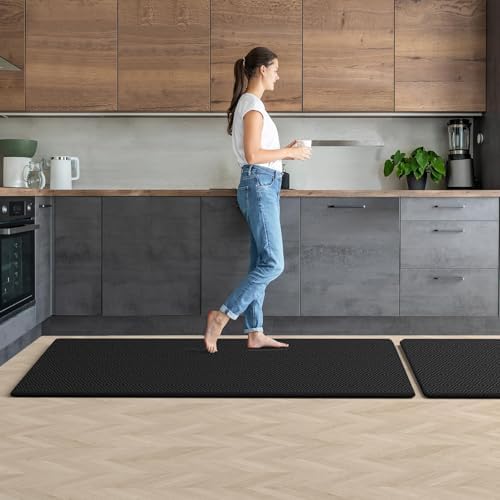 Kitchen Mat 2PCS Kitchen Rugs Cushioned Anti-Fatigue Rug Standing Desk Mat