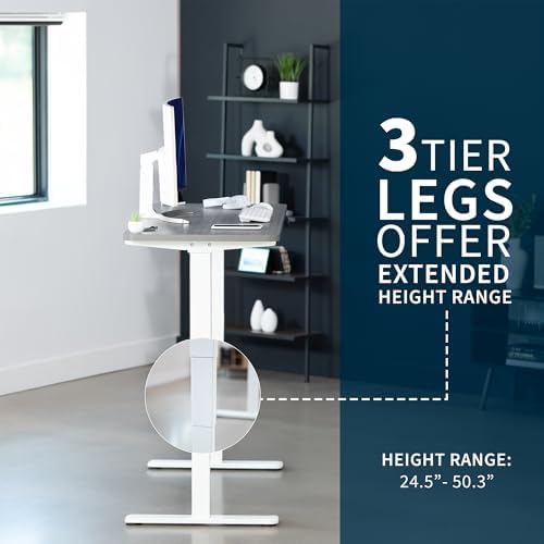 VIVO Dark Gray 55 x 28 in Standing Desk, DESK-KIT-2W55G