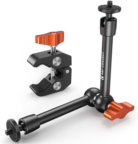 K&F CONCEPT 9.8" Magic Arm Clamp Kit with 1/4" & 3/8" Thread Screw
