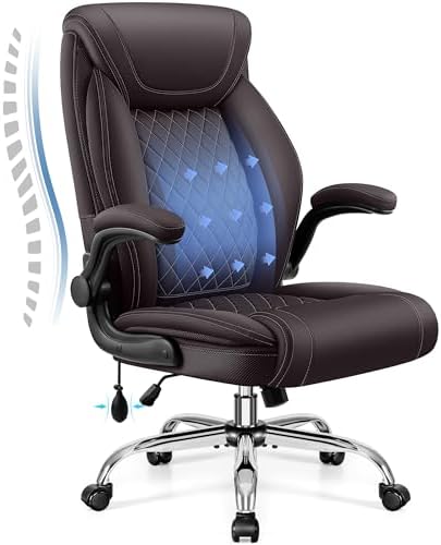 Big and Tall Office Chair, Ergonomic Comfy Desk Chair with Lumbar Support