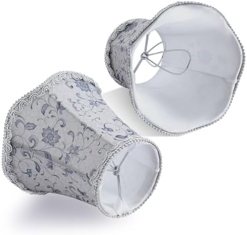 Fuloon Small Clip on Chandelier Lamp Shades, 6 Pack, Irises