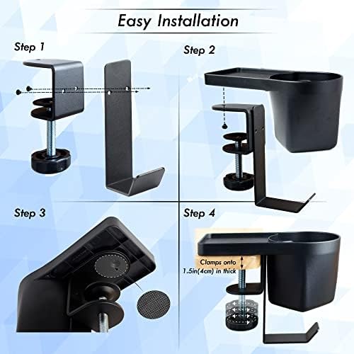 Max Smart Ergonomic Small Clamp On Keyboard Tray and Clamp on Cup Holder