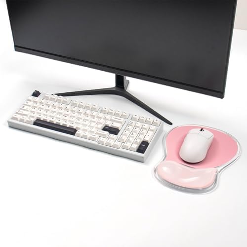 Pink Mouse Pad with Gel Wrist Rest Support, Comfortable Ergonomic Mousepad