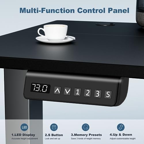 DUMOS 63 Inch Electric Standing Desk, Memory Adjustable Home Office Desk