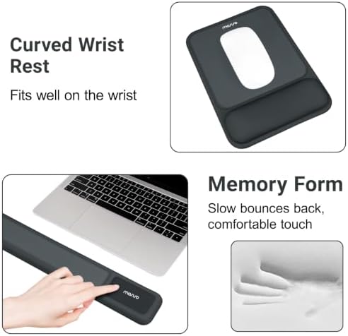 MOSISO Color Scheme Wrist Rest Support for Mouse Pad&Keyboard Set