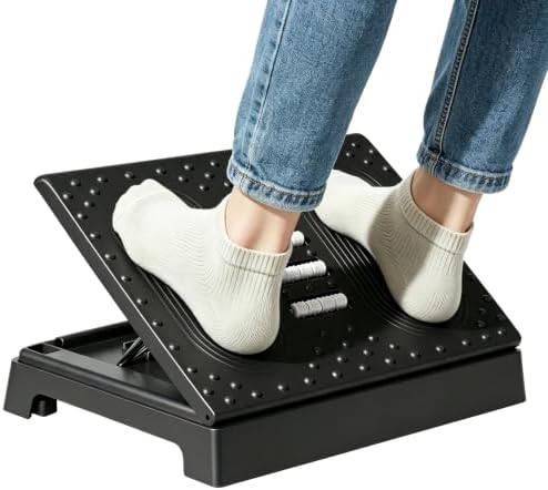 JOYZAN Foldable Foot Rest for Under Desk Footstool with Massage Roller