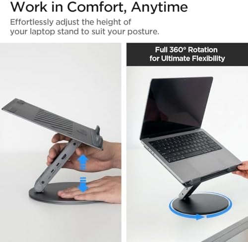 Spigen for 6-in-1 Hub Laptop Stand with Ventilation, ArcDock