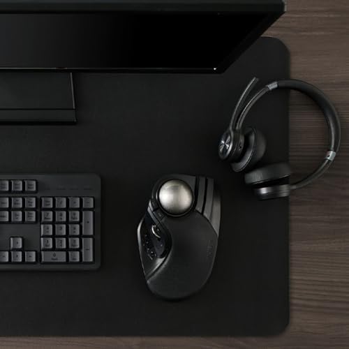 ELECOM Huge Plus Wireless Trackball Mouse, Ergonomic 52mm Large Ball, Multi-Connection Bluetooth, 2.4GHz Wireless, Wired, 10 Programmable Buttons, Rechargeable, Silent Clicks, for Windows PC Mac iPad