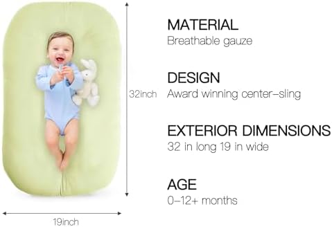 Baby Lounger Newborn 0-24 Months, Home and Travel Infant Cushion-Yellow