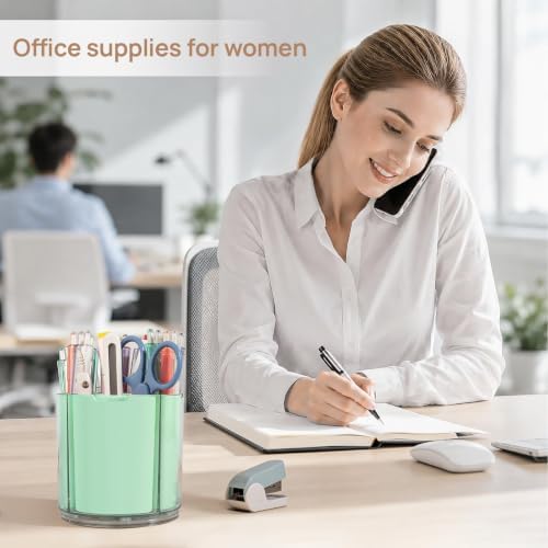 360° Rotating Pen Holder for Desk Adjustable Pencil Organizer, Green