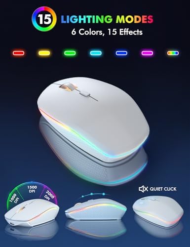 Wireless Keyboard and Mouse Combo with RGB Backlit, Rechargeable