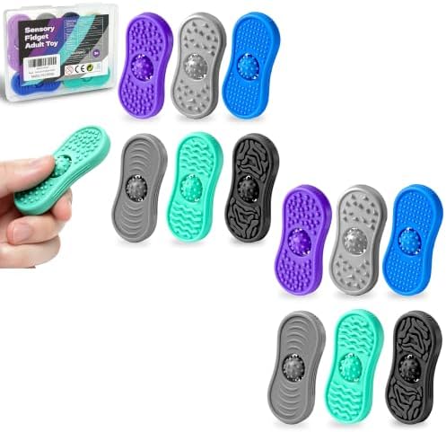 Teacher Must Have Sensory Fidget Toys for Adult 12 Pack Silicone Worry Stones for Autism ADHD Anxiety Calming Down Kids Quiet Silent Figette Stress Relief for Therapy Office Desk Figets Toys Set