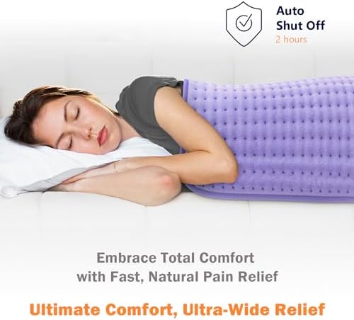 Heating Pad for Back, Neck & Shoulders, Soft Electric Heating Pad with Moist & Dry Heat, Auto-Off, Machine Washable, Birthday Gifts for Women Wife Mom Her
