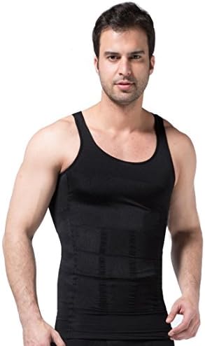 Frogwill Mens Posture Correction/Support/Pain Relief Slimming Body Vest Shirt (L, Black-new)