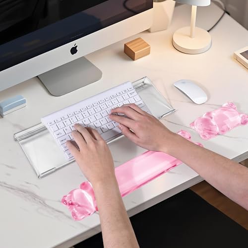 16.9inch Computer Keyboard Stand for Desktop,Gel Keyboard Wrist Rest Set