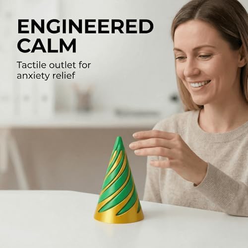 3D Printed Fidget Toys for Adults, 4 Packs Sensory & Stress Relief Desk Toys with Mesmerizing Colors, Smooth Gliding Motion for Anxiety Relief and Focus, Valentines Easter Gift for Him Her He She