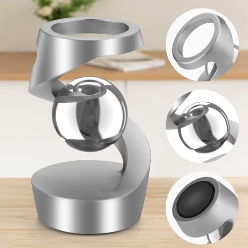 Kinetic Spinning Fidget Desk Toy for ADHD Stress Relief, Silver