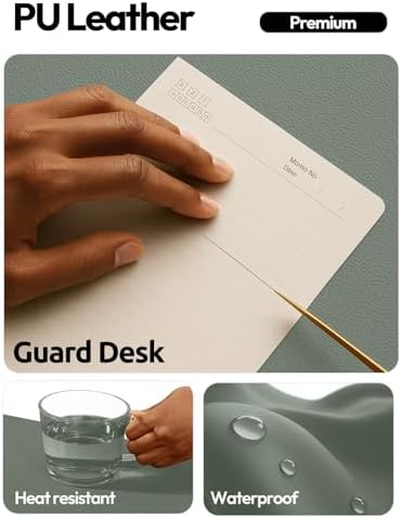 YSAGi Leather Desk Pad Protector, Office Desk Mat, Large Mouse Pad, Non-Slip PU Leather Desk Blotter, Laptop Desk Pad, Waterproof Desk Writing Pad for Office and Home (Dark Green,55" x 24")