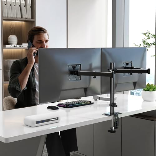 Pholiten Dual Monitor Mount for up to 42Inches, Supports 22 lbs Each