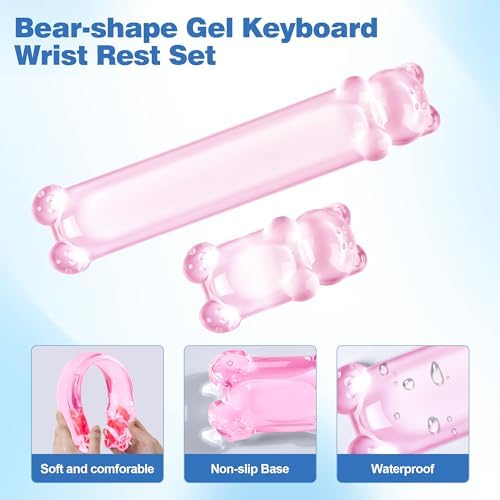 16.9inch Computer Keyboard Stand for Desktop,Gel Keyboard Wrist Rest Set