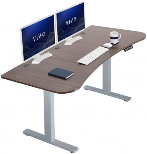 VIVO Dark Walnut 63 x 32 in Standing Desk, DESK-KIT-1G1D