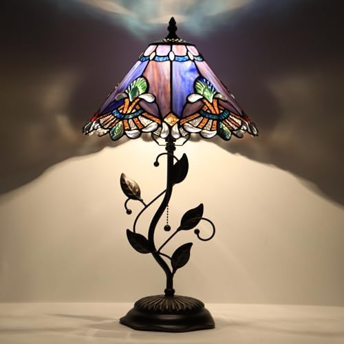 Tiffany Table Lamp Stained Glass Bedside Reading Light W12H19 inch