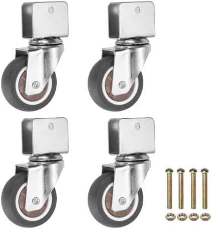 PATIKIL 2 Inch Caster Wheels, 4 Pcs Swivel Casters with 0.6" U Bracket Opening 55 Lb Capacity Per Caster for Furniture Office Chairs Carts and Cabinets, Brown