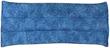 SacksyThyme Microwave Heating Pad for Back, Neck, Menstrual Cramps, Shoulders, Leg Pain Relief - Hot Moist Microwavable Therapy Pack - Blue Unscented Flaxseed Heat Pad Made in USA (Size: 18” x 7”)